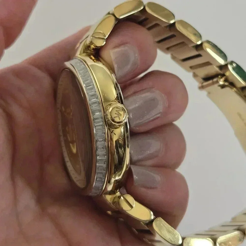 Michael Kors MK5867 Women's Stainless Steel Analog Gold Dial Watch BC879 - Picture 3 of 8